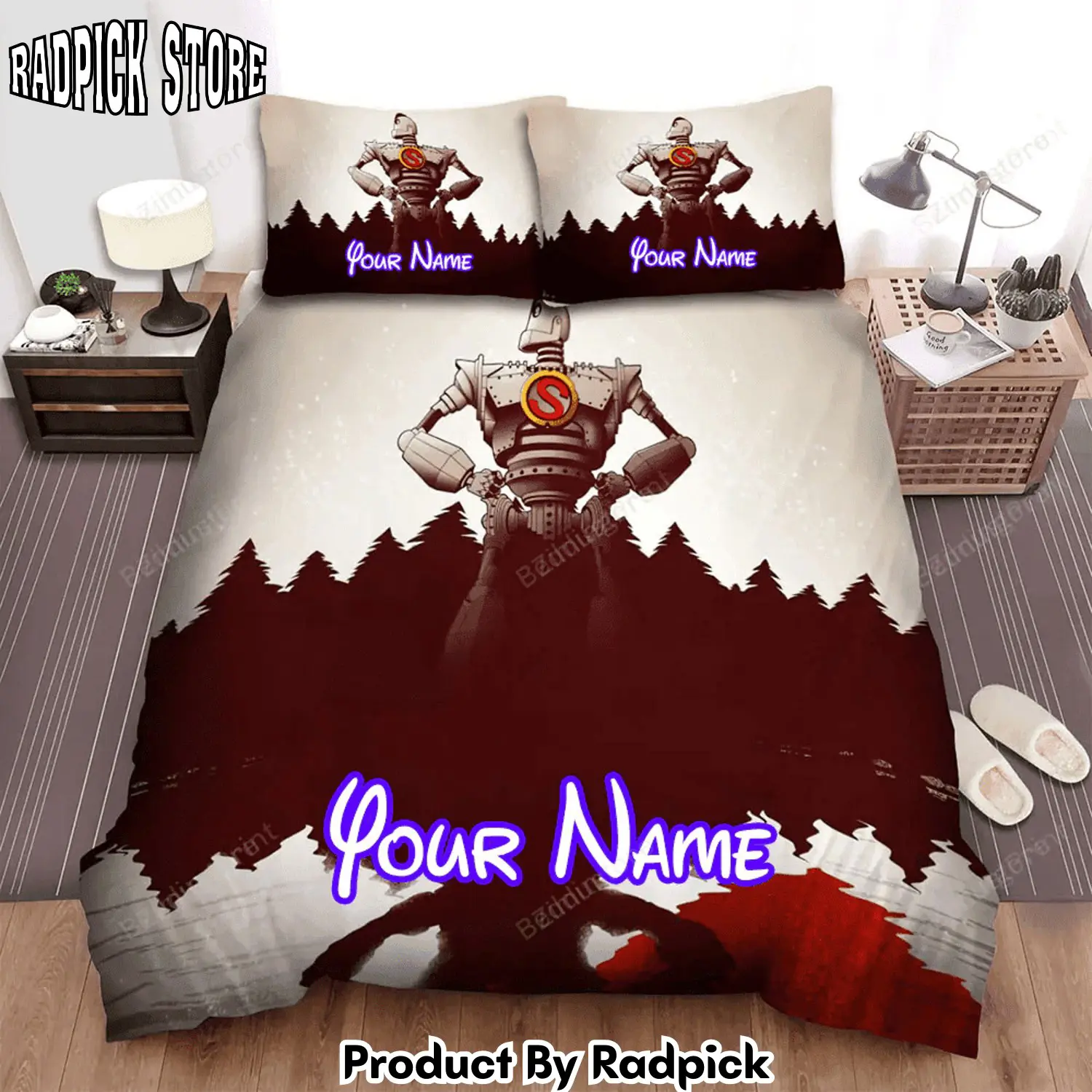 Radpick the iron giant reflect movie poster bed sheets duvet cover personalized name bedding sets rp3271209